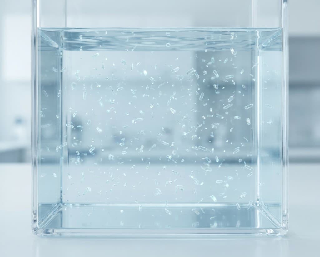 Glas Wasser, das klar wirkt aber kontaminiert sein kann